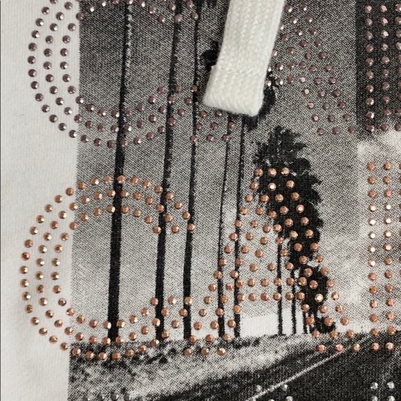 Calvin Klein Rhinestone Logo Cropped Hoodie Sz M - Picture 12 of 12